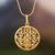 Gold plated filigree pendant necklace, 'Natural Energy' - Filigree Gold Plated Sterling Silver Pendant Necklace (image 2) thumbail