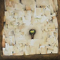 'Un lugar especial' (2014) - Paisaje urbano andino abstracto en marrones y beige