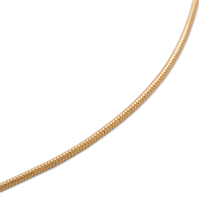 Halskette mit Anhänger aus Gold-Vermeil - Florale, filigrane, handgefertigte Gold-Vermeil-Halskette