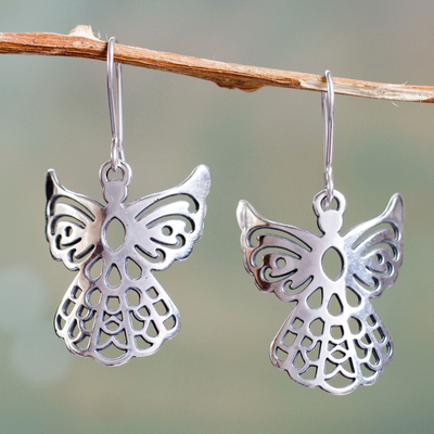 Sterling silver dangle earrings, Cajamarca Angels