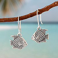 Sterling silver dangle earrings, 'Cajamarca Fish' - Fair Trade Peruvian Jewelry Sterling Silver Fish Earrings