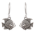 Pendientes colgantes de plata de ley - Pendientes de pescado de plata esterlina de joyería peruana de comercio justo