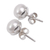 Cultured pearl stud earrings, 'Nascent Flower' - Handcrafted Cultured Pearl Stud Earrings (image 2b) thumbail