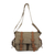 Leather accent cotton messenger bag, 'Journey to Puno' - Tan and Brown Leather Accent Roomy Canvas Messenger Bag thumbail