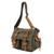 Leather accent cotton messenger bag, 'Journey to Manu' - Leather Accent Roomy Canvas Messenger Bag in Green