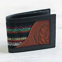 Featured review for Mens wool accent leather wallet, Blue Night Rider