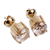 Gold vermeil quartz stud earrings, 'Touch of Radiance' - Andean Handcrafted Gold Vermeil Earrings with Crystal Quartz thumbail