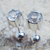 Quartz stud earrings, 'Touch of Radiance' - Handcrafted Sterling Silver Earrings with Crystal Quartz (image 2) thumbail