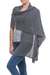 Alpaca blend shawl, 'Muse in Grey' - Charcoal Grey Sheer Knitted Alpaca Blend Shawl thumbail