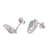 Opal button earrings, 'Green Vibrations' - Handcrafted Sterling Silver and Green Opal Button Earrings (image 2b) thumbail