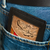 Men's wool accent leather wallet, 'Red Caballero' - Cowboy Theme Men's Black Leather Red Wool Wallet (image 2b) thumbail