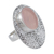 Rose quartz cocktail ring, 'Andean Romance' - Peruvian Textured Silver and Rose Quartz Statement Ring