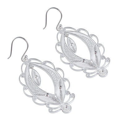 Filigrane Ohrringe aus Sterlingsilber - Kunsthandwerklich gefertigte Ohrringe aus Sterlingsilber mit filigranem Schmuck
