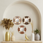 Reverse painted glass mirrors, 'Floral Trio' (set of 3) - Set of 3 Collectible Petite Reverse Painted Glass Mirrors