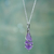Amethyst pendant necklace, 'Precious Droplet' - Sterling Silver and Amethyst Briolette Necklace from Peru (image 2) thumbail