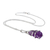 Amethyst pendant necklace, 'Precious Droplet' - Sterling Silver and Amethyst Briolette Necklace from Peru (image 2b) thumbail