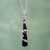 Obsidian pendant necklace, 'Black Clematis' - Handcrafted Obsidian Necklace with Andean Sterling Silver (image 2) thumbail