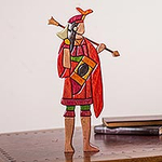 Escultura Artesanal de Madera del Emperador Inca, 'Lloque Yupanqui'