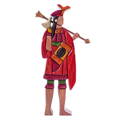 Wood sculpture, 'Lloque Yupanqui' - Artisan Crafted Wood Sculpture of Inca Emperor