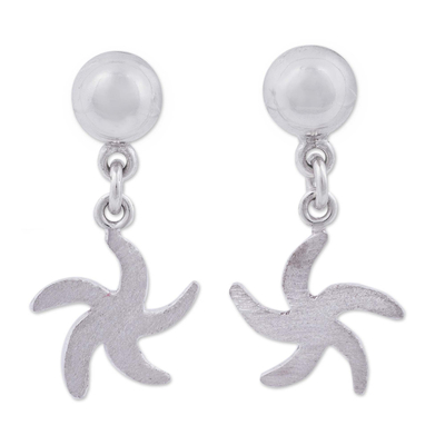 Handcrafted Sterling Silver Starfish Dangle Earrings