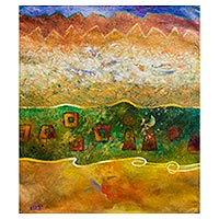 'Lilarinanm Loves' (2015) - Signed Modern Andean Abstract Painting