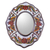 Reverse painted glass mirror, 'White Colonial Wreath' - Aged White Reverse Painted Glass Wall Mirror from Peru (image 2a) thumbail