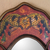 Reverse painted glass mirror, 'Red Colonial Wreath' - Vintage Style Reverse Painted Glass Wall Mirror (image 2b) thumbail