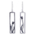 Sterling silver dangle earrings, 'Tulip in the Window' - Modern Artisan Crafted Framed Tulip Silver Earrings