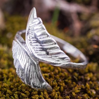 Sterling silver wrap ring, 'Wings of an Angel' - Fair Trade 925 Sterling Silver Wrap Ring with Highly Polishe