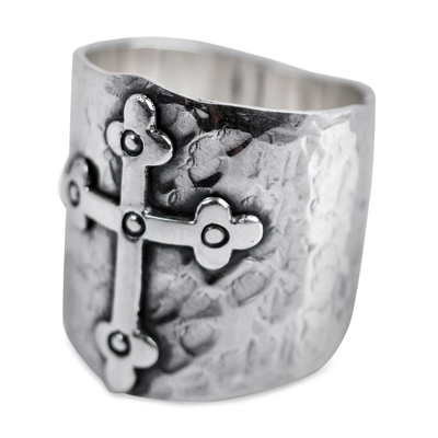 Handcrafted Andean Sterling Silver Cross Ring