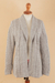 Alpaca blend cardigan, 'Classic Chic' - Versatile Light Grey Cardigan in Soft Alpaca Blend from Peru