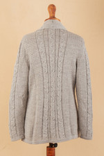 Alpaca blend cardigan, 'Classic Chic' - Versatile Light Grey Cardigan in Soft Alpaca Blend from Peru