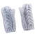Alpaca blend fingerless mitts, 'Cloud Grey Braid' - Light Grey Andean Alpaca Blend Hand Knitted Fingerless Glove (image 2b) thumbail