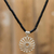 Onyx necklace, 'Dramatic Daisy' - Women's 925 Silver and Onyx Pendant Daisy Necklace from Peru