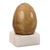 Aragonite egg, 'Incipient Earth' - Aragonite Egg Sculpture and White Onyx Display Stand thumbail