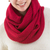 100% baby alpaca infinity scarf, 'Crimson Honeycomb' - Peruvian Baby Alpaca Wool Infinity Scarf Knitted in Red (image 2a) thumbail