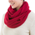 100% baby alpaca infinity scarf, 'Crimson Honeycomb' - Peruvian Baby Alpaca Wool Infinity Scarf Knitted in Red (image 2b) thumbail
