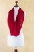 100% baby alpaca infinity scarf, 'Crimson Honeycomb' - Peruvian Alpaca Wool Infinity Scarf Knitted in Red (image 2c) thumbail