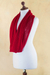 100% baby alpaca infinity scarf, 'Crimson Honeycomb' - Peruvian Alpaca Wool Infinity Scarf Knitted in Red (image 2e) thumbail