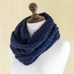100% alpaca infinity scarf, 'Infinitely Blue' - Alpaca Wool Blue Infinity Scarf Knitted in Peru