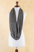 100% alpaca infinity scarf, 'Infinitely Grey' - Unisex Alpaca Wool Grey Infinity Scarf Knitted in Peru (image 2c) thumbail