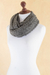 100% alpaca infinity scarf, 'Infinitely Grey' - Unisex Alpaca Wool Grey Infinity Scarf Knitted in Peru (image 2d) thumbail