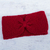 100% alpaca ear warmer, 'Crimson Bow' - Knitted Red 100% Alpaca Wool Ear Warmer from Peru thumbail