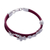 Sterling silver and leather flower bracelet, 'Burgundy Flowers of Rimac' - Artisan Crafted Sterling Silver and Leather Floral Bracelet (image 2b) thumbail