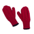 100% alpaca reversible mittens, 'Cherry Cola' - Red and Black Reversible Hand Knitted 100% Alpaca Mittens (image 2b) thumbail