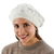 100% alpaca beret, 'Ivory Leaves' - Hand Knit Andean 100% Alpaca Women's Beret in Ivory (image 2b) thumbail