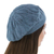 100% alpaca beret, 'Azure Leaves' - Women's Blue Beret Hat Knitted by Hand in 100% Alpaca Wool (image 2c) thumbail