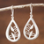 Sterling silver dangle earrings, 'Droplet of Life' - Silver Handcrafted Teardrop Earrings with Leaf Silhouettes (image 2) thumbail