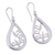 Sterling silver dangle earrings, 'Droplet of Life' - Silver Handcrafted Teardrop Earrings with Leaf Silhouettes (image 2c) thumbail