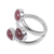 Rhodochrosite wrap ring, 'A Hug and Three Kisses' - Andean Silver Wrap Ring with 3 Rhodochrosite Gemstones thumbail